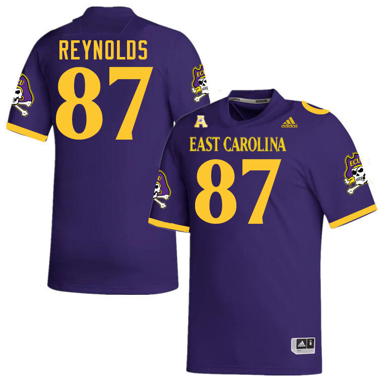 #87 Cayman Reynolds East Carolina Pirates College Football Jersey Stitched-Purple #87 Cayman Reynolds East Carolina Pirates College Football Jersey Stitched-Purple
